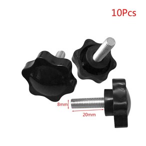 10 PCS M6/M8 수컷 클램핑 너트 노브 빠른 제거 클램핑 스크류 손잡이 손잡이, M8, 20mm, 10개