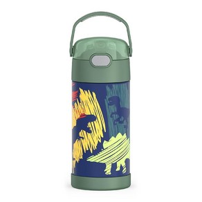 THERMOS FUNTAINER 355ml(12온스) 키즈 스트로우 보틀 어벤져스, 12 Ounces, 공룡, 1개