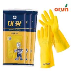 [오런] 대광 공업용 어업용 두꺼운 고무장갑, 3개