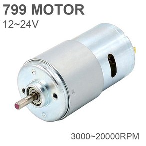 799 DC 모터 DC 12-24V 20000RPM 대형 토크 마이크로 모터 전동 공구 용 이중 볼 베어링 포함 진공 청소기 전기 모터, 3.10000-20000RPM, 03 10000-20000RPM