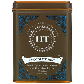 Harney & Sons 초콜릿 민트 20 차 향낭 1.4 oz (40 g) 2팩