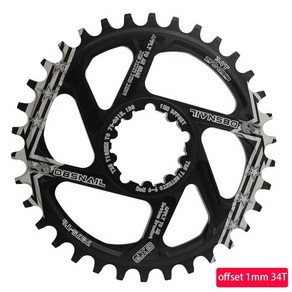 자전거 체인링 톱니 크랭크 mtb gxp 셋 고정 기어 30t 32t 34t 36t 링, 3mm 오프셋 34t 12s, 1개