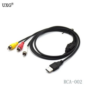 USB to RCA 케이블 2.0 Male 3 커버터 스테레오 오디오 TV 어댑터 와이어 150cm, 1개, 1.5m