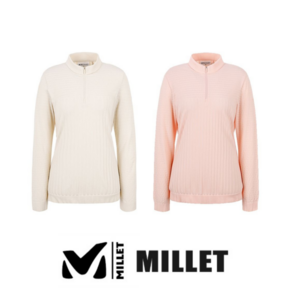 [백화점 매장판] 밀레 MILLET 여성 심리스 집업티셔츠 등산 아웃도어 하프집업 반집업 심플 티셔츠