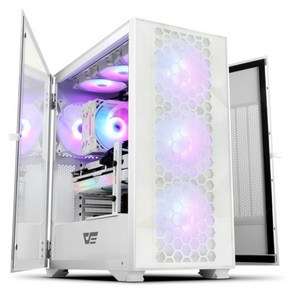 [dakFlash] DLX21 RGB MESH 강화유리 [미들타워] [화이트], 단품, 1개