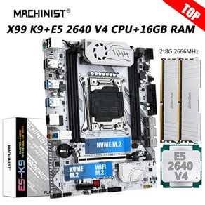 MACHINIST X99 K9 마더보드 콤보 LGA 2011-3 Xeon E5 2680 V4 키트 CPU DDR4 32GB RAM 2400MHz 메모리 N, 02 마더 보드 + CPU, 01 CHINA