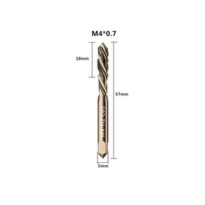 코발트 나사 탭 드릴 비트 M35 HSS CO 나선형 플루트 미터법 M3 M12 기계 스테인리스 스틸 금속 오른손, 1개