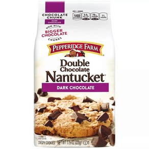 [미국직배송]페퍼리지 팜 더블 초콜릿 난투켓 쿠키 220g Peppeidge Fam Nantucket Double Chocolate Chunk Cookies, 191g, 1개