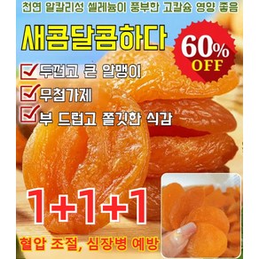 1+1+1 [달콤하고 부드러움] 무첨가 씨 없는 말린 홍살구 무설탕 건살구 유기농 말린 살구 터키산, 건살구 100g*2, 3개