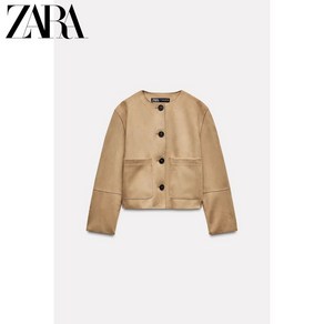 ZARA 자라 페이크 라운드 스웨이드 자켓