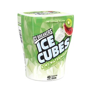 Ice Beakes Ice Cubes Suga Fee Xylitol Gum Kiwi Wateme 아이스 브레이커 아이스 큐브 무설탕 자일리톨 껌 키위 수박 3.24온, 1개