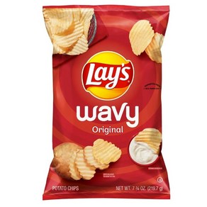 [미국직배송]레이스 웨이브 오리지널 감자칩 219.7g Lay's Wavy Potato Chips Oiginal 7.75oz, 1개