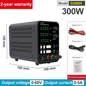 전원공급기 전원공급장치 300W 360W DC 규제 실험실 조정 가능한 30V 10A 60V 5A 120V 3A 전압 조정기 안정기 벤치 소스, SU6005(0-60V 0-5A) _EU PIug , 6) SU6005(0-60V 0-5A) - US PIu, 1개