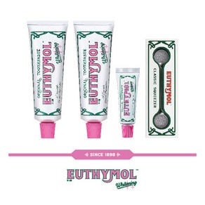 [EUTHYMOL] 화이트닝 치약 본품 120g 2개 + 20g 1개 + 스퀴저 1개, 상세 설명 참조