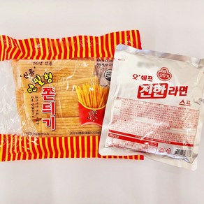 연필심쫀드기1봉+라면스프1봉(285G)SET 울산 경주 연필형 쫀듸기 간식 안주, 700g, 1세트, 라면스프