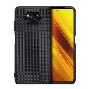 Xiaomi Poco x3 NFC 케이스 나일론 섬유 소프트 TPU 하드 P이 패널 백 커버 Xiaomi Poco x3 NFC 케이스에 적합, 하나, 검은 색, 1개