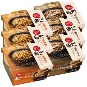 햇반 솥반 버섯 영양밥 200g x 3p + 솥반 꿀약밥 210g x 3p 세트, 3세트