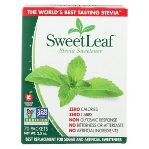 SweetLeaf Stevia Powde Packets - Zeo Caloie Sweetene with Stevia Leaf Extact No Atificial S, 1개, 1g