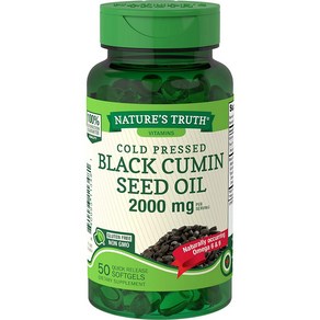 네이쳐스 트루 블랙 커민 씨드오일 Natues Tuth Black Cumin Seed Oil 2000 mg 50정 2개