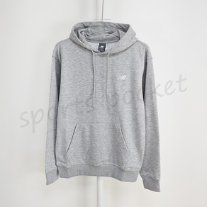 뉴발란스 N0ECS021 그레이 MT41508 UNI 스몰로고 후드티 (SEMI-OVER FIT) 남자 여자 커플 후드티