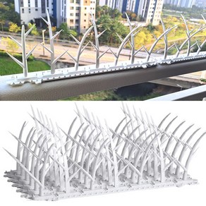 3D 입체형 비둘기 퇴치 방지 핀 42개 + 받침 6개 실외기 베란다 아파트, 받침6개+핀42개