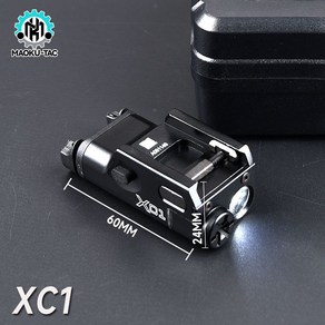 MK 스트림 라이트 TLR1 글록/G17 다운행잉 손전등 전술 SBAL X300, Black-XC1 정품 인그레이빙 배터리 포함, 1개