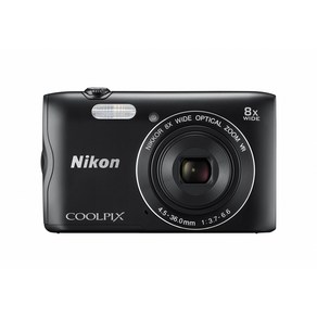 Nikon 디지털 카메라 COOLPIX A300 광학 8배 줌 2005만 화소 블랙 A300BK