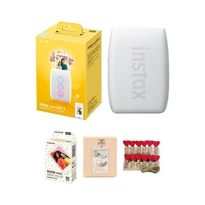 인스탁스 포토프린터 링크3+필름10매+사은품/스마트폰프린터, 클레이화이트