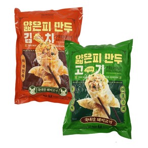 노브랜드 얇은피 (김치만두+고기만두), 1개, 800g