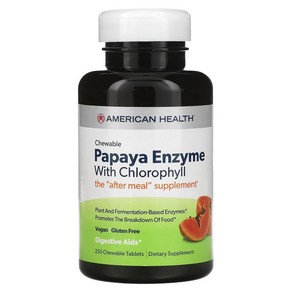 아메리칸헬스 파파야 엔자임 Papaya Enzyme Chloophyll 츄어블 250정, 1개