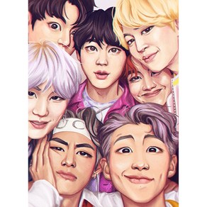 보석십자수 방탄소년단 BTS 전체수 diy키트 220501012, C타입, 40*55cm, 1개