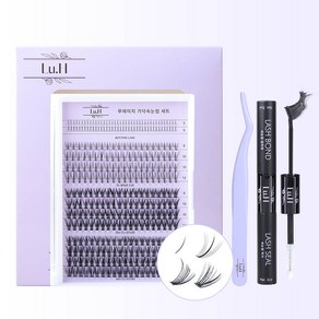 Lu.H 루에이치 대용량 가닥속눈썹 세트 (가닥속눈썹 320pcs+핀셋+글루+픽서), 1개, 아이콘 세트 (핀셋+글루+픽서)