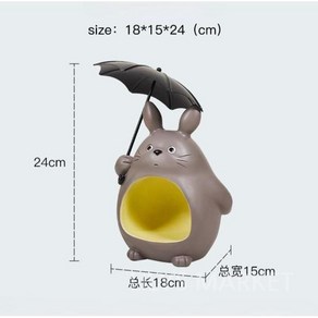 토토로테이블 사이드테이블 거실 탁자 인테리어 협탁 카페 사무실 스튜디오, 우산토토로 장식 L18xW15xH24cm