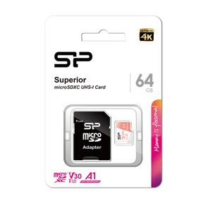 실리콘파워 마이크로SD Supeio UHS-I U3 A1 V30 4K, 128GB, 1개