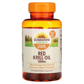 Sundown Natuals 레드 크릴 오일 1000mg 60개, 1개, 60정