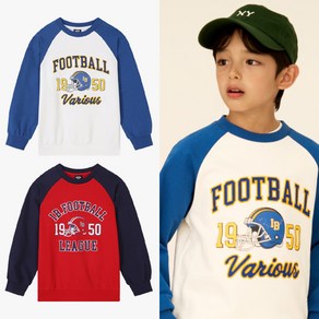 인디고키즈 중계점 *24년 S/S신상 50%SALE* 미니쮸리 소매배색 그래픽 스웨트 셔츠 (2Colo) 넉넉한 핏감 깔끔한 레터링 디자인 맨투맨 긴팔티셔츠 6~13세