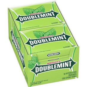 Doublemint WRIGLEYS DOUBLEMINT 민트 껌 츄잉껌 벌크 팩 스틱 15개10팩, 10개