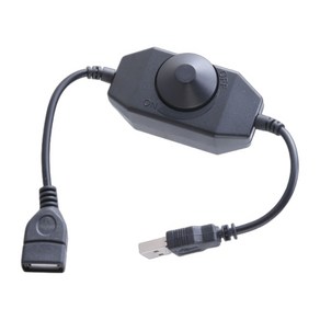 USB LED 노브 디머 DC5V 리본 밝기 조절 가능한 스위치 컨트롤러, 검은색, 1개