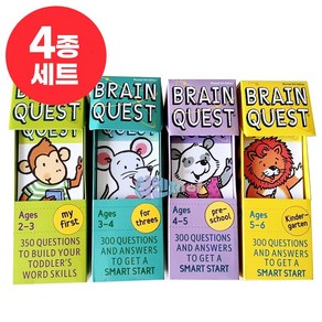 [이엔제이] 국내 발송 브레인 퀘스트 영어 퀴즈 카드 세트 Bain Quest 음원제공, 4종 세트