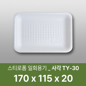 태양산업사 일회용 포장용기 일회용접시 사각접시 일회용기 TY-30, 1세트, 300개