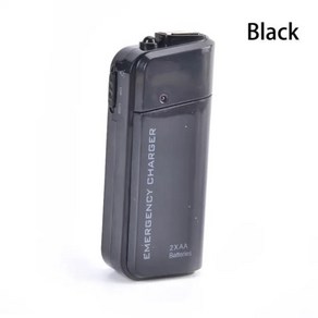 범용 호환 휴대용 USB 비상 2 AA 배터리 익스텐더 충전기 공급 폰 전화 MP3 화이트 블랙, Black, 02 Black