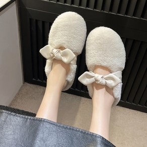 여성용 포근한 리본퍼 겨울 플랫슈즈 Women's shoes