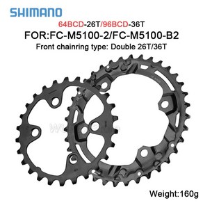 자전거 체인 96BCD MTB Chaining 산악 BCD 96mm 32T 34T 크라운 26T 36T 링 FC-M4100 MT510 M5100 M8000 M900, [04] 64 96BCD 26-36T, 1개