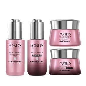 폰즈 멀티 브라이트닝 크림+세럼 4종 세트 Ponds Niasocinol, 1세트, 150ml