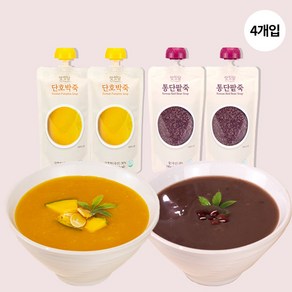 국내산 재료로 만들어 부드럽고 담백한 단호박죽 통단팥죽 맛보기, 4개, 140g