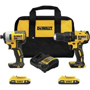 DEWALT 20V MAX 무선 드릴 임팩트 드라이버 2개 도구 전동 공구 콤보 키트 배터리 충전기가 포함된 무브러시 세트DCK277D2, 1개