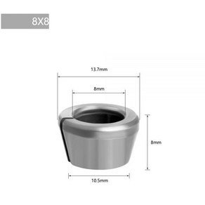 루터날 M17 6/6.35/8mm 콜렛 척 어댑터 너트 조각 트리밍 기계 라우터 밀링 커터 액세서리, [04] 8x8, 1개, 04 8x8