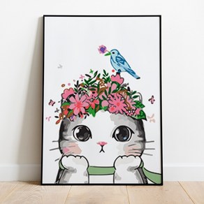 플레이어바웃 DIY 수줍은 고양이 명화그리기 세트 유화 40 x 50, 1개