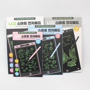 [날쌘거북이 브랜드몰] LCD 8.5 10 12인치 스마트 전자패드 전자칠판 전자노트 드로잉패드 그림패드 태블릿 유아 어린이 메모장, 8.5인치 색상 랜덤, 1개