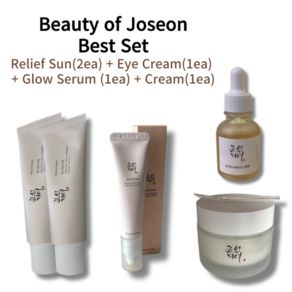 [HOT] 조선미녀 4종 세트 (Ceam+Glow Seum+Eye Ceam+Relief Sun) Beauty of Joseon Best Set bestselle, 1개